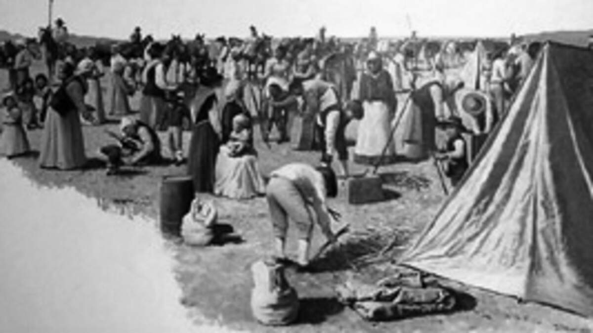 The de Anza expedition of 1776 resembled a traveling town.
