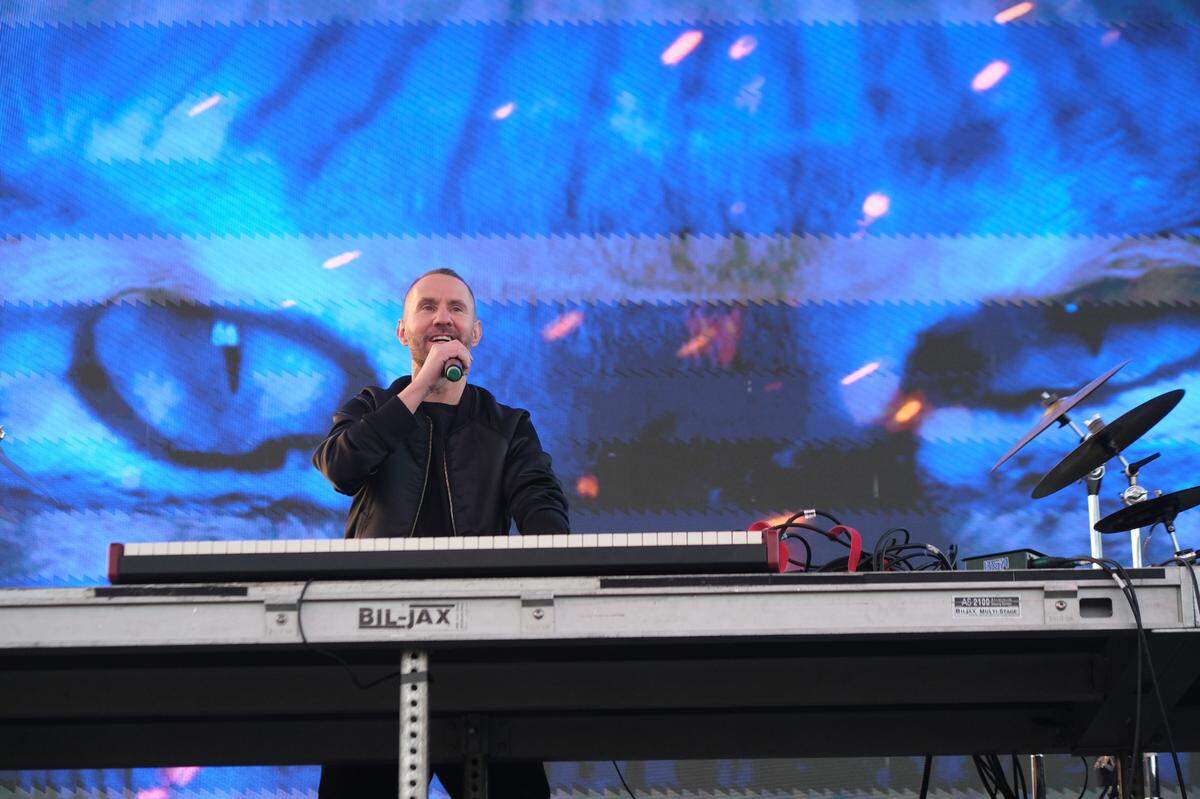 Cal Poly students enojoy watching Galantis perform at Cal Poly’s “Morning on the Green” music festival as the sun rises on March 15, 2025. The festival was sponsored by the university to give students a safer option instead of partying in the streets on St. Fratty’s Day.