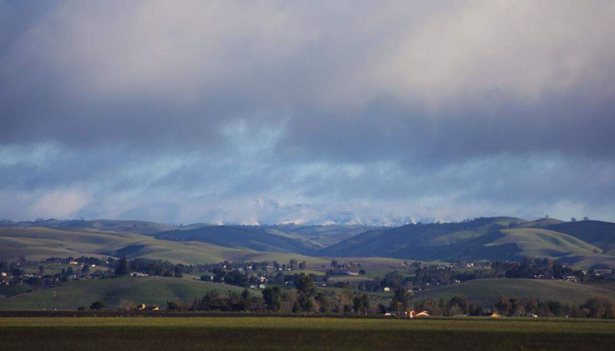 Snow was spotted from the Paso Robles Municipal Airport on Tuesday morning. This photo was taken looking northeast toward Parkfield.