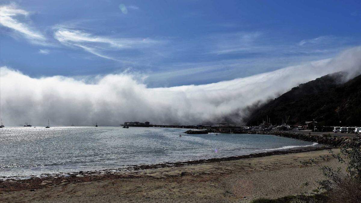 A sunny day interrupted by an incoming marine layer at Port San Luis.
