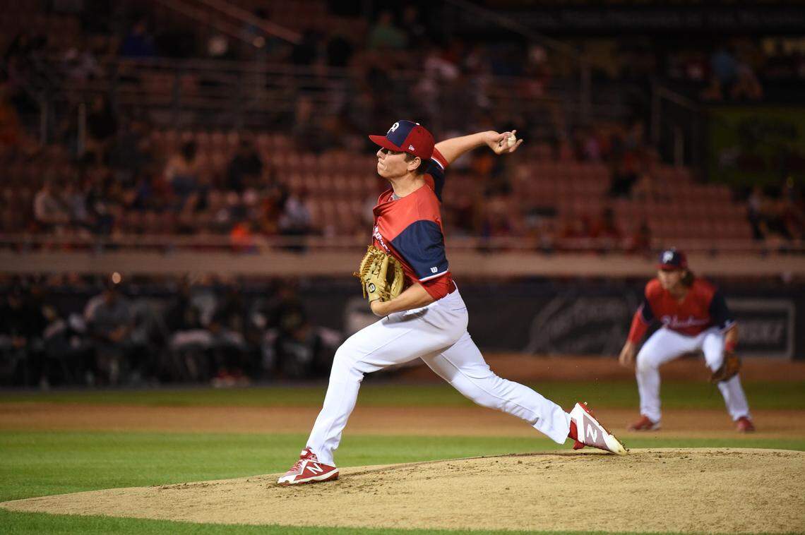 Former Templeton High School and Cal Poly pitcher Spencer Howard throws for the double-A Reading Fightin’ Phils.