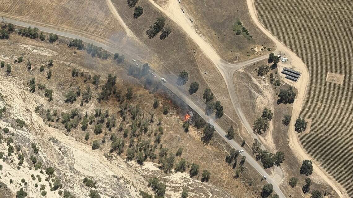 Air and ground crews respond to vegetation fire outside of Paso Robles
