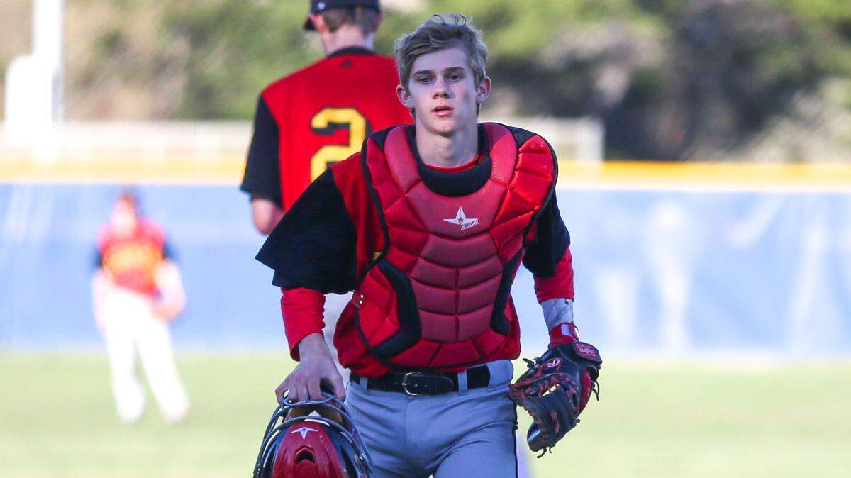 Coast Union High School sophomore Zack Stephenson handled the catching chores this season, and collected four hits (two doubles, two singles) against Maricopa on April 9.