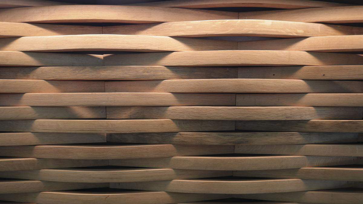 McPrice Myers Wines has a new tasting room on Adeladia Rd. west of Paso Robles. Sustainable design included wooden staves from retired wine barrels are the tasting room's bar seen here on Sept. 9, 2025.