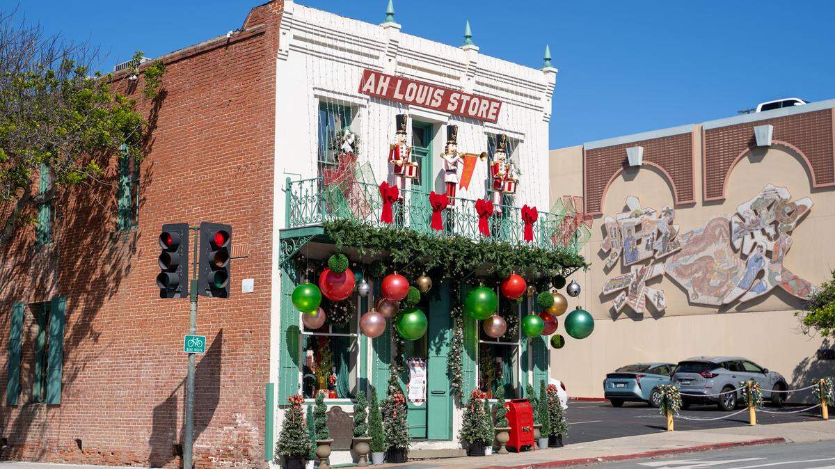While many other stores put up Halloween displays in late October, the Ah Louis Store went straight to Christmas, pictured here on Thursday, Oct. 23, 2025.