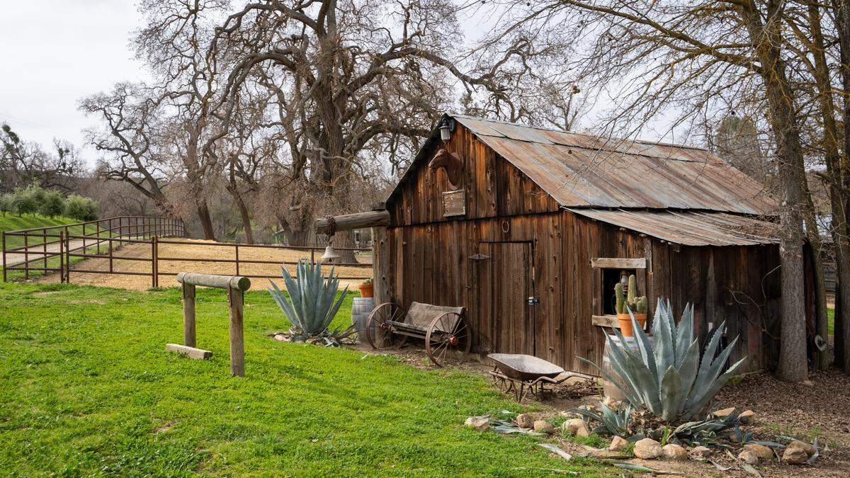 Creston Manor, a 577-acre property on Calf Canyon Road, is up for sale for around $7 million, pictured here Monday, Feb. 9, 2026. The property was once owned by "Jeopardy!" host Alex Trebek and includes 22 acres of vineyard vines, farm land and several residences.