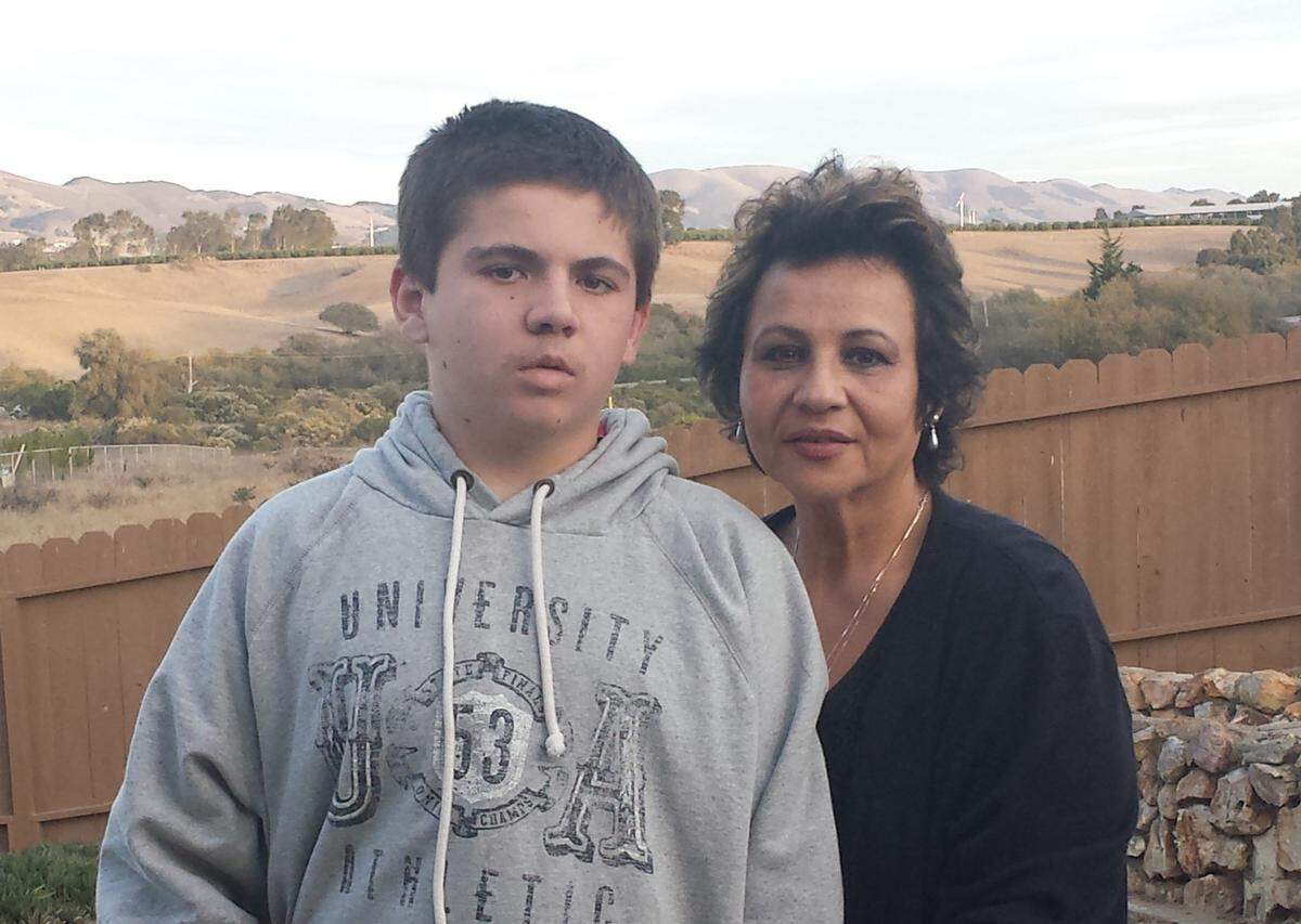 Andrea Vergne with her adopted grandson.