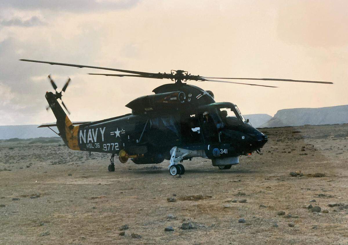 PG&E meteorologist John Lindsey took this photo of a helicopter in the Somalian desert.