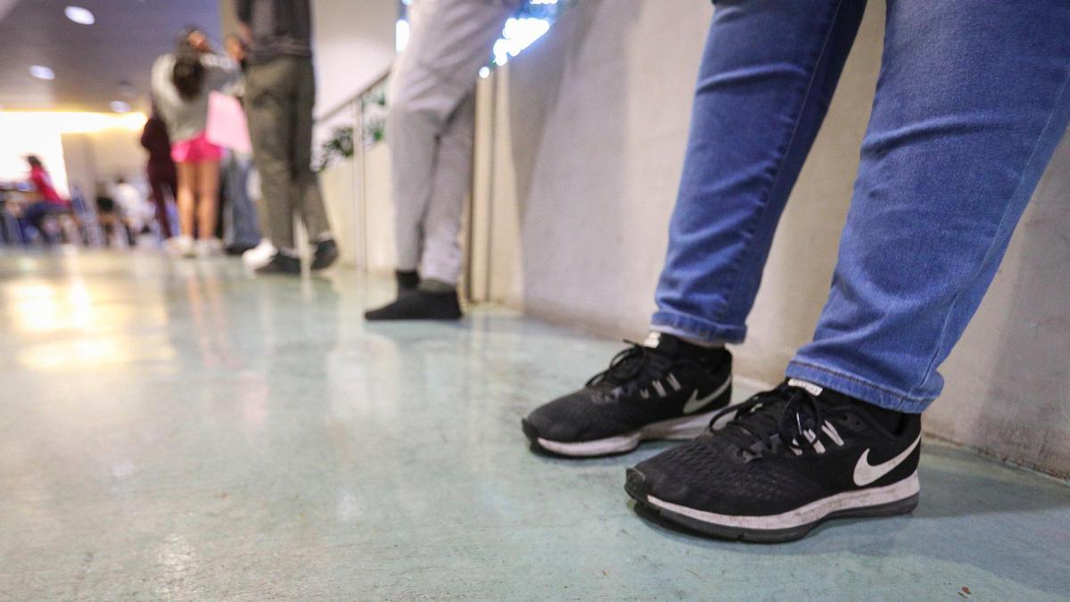 Interest in the election is high as more than 50 voters, in a line that wrapped around a corner, waited at the San Luis Obispo County Clerk-Recorder’s elections counter at 3 p.m. on Nov. 4, 2024, to confirm registration details and vote.