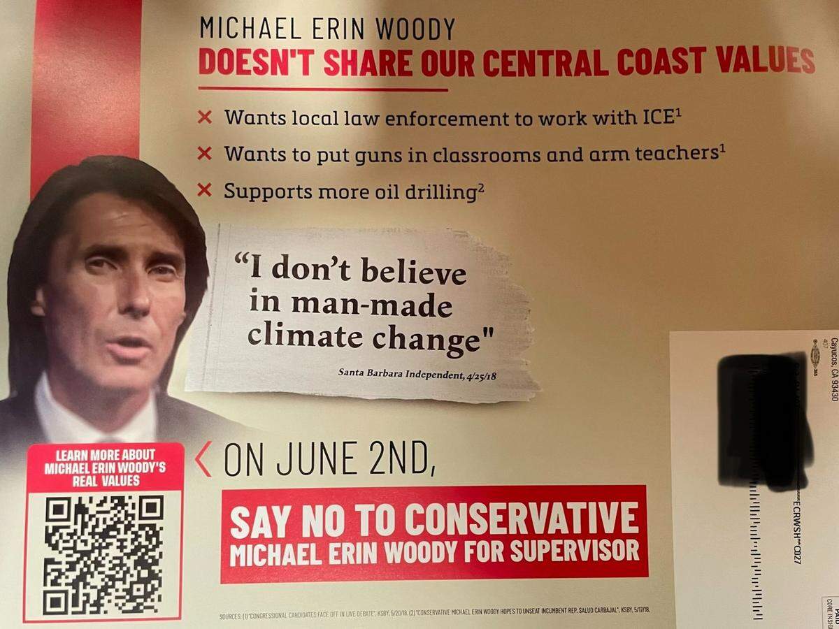 San Luis Obispo County supervisor candidate Jim Dantona’s campaign issued a campaign flyer to District 2 voters on May 5, 2026.