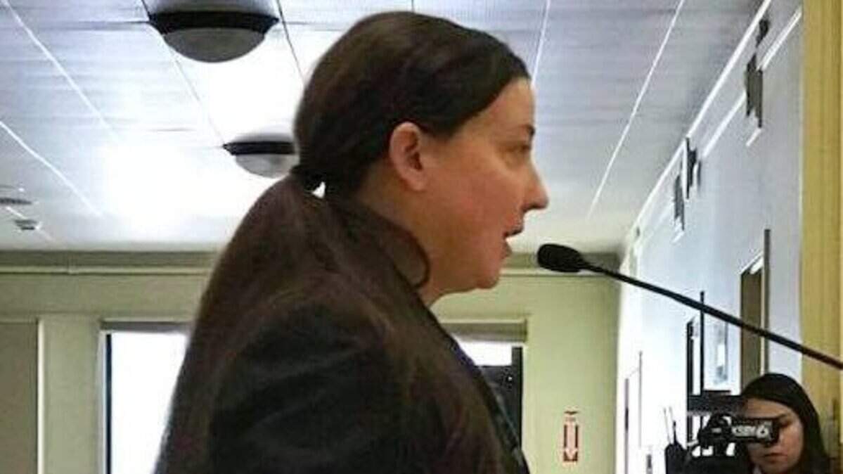 Emily Torlano speaks to the Cambria Community Services District board in February.