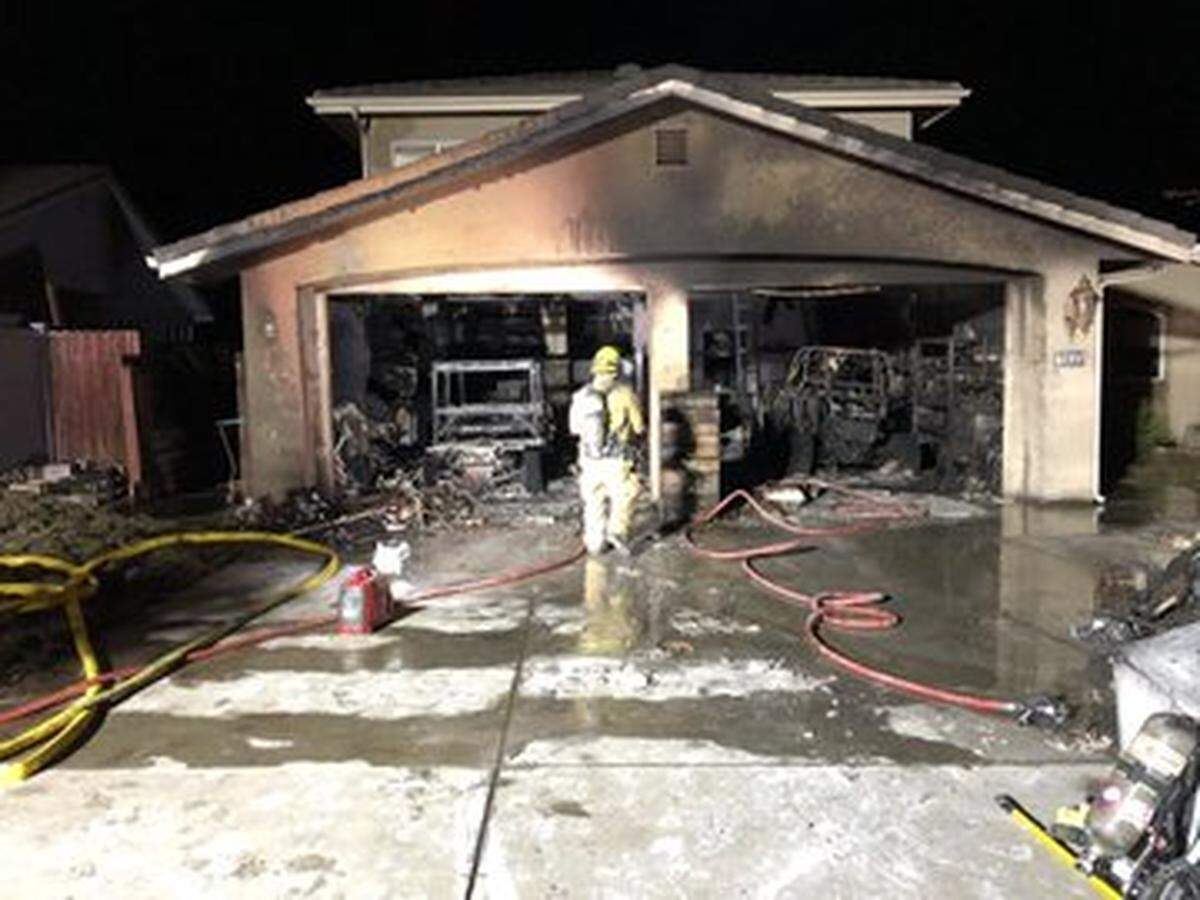 A fire burned the garage of a home in the 2000 block of Sand Harbor Court in Heritage Ranch on Nov. 21, 2022.