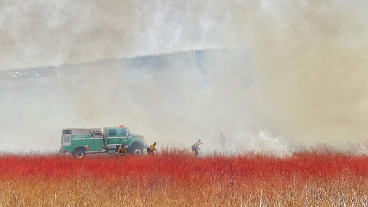 The Canyon Fire scorches the land along Highway 166 and Bull Canyon Road on Friday, June 17, 2022.