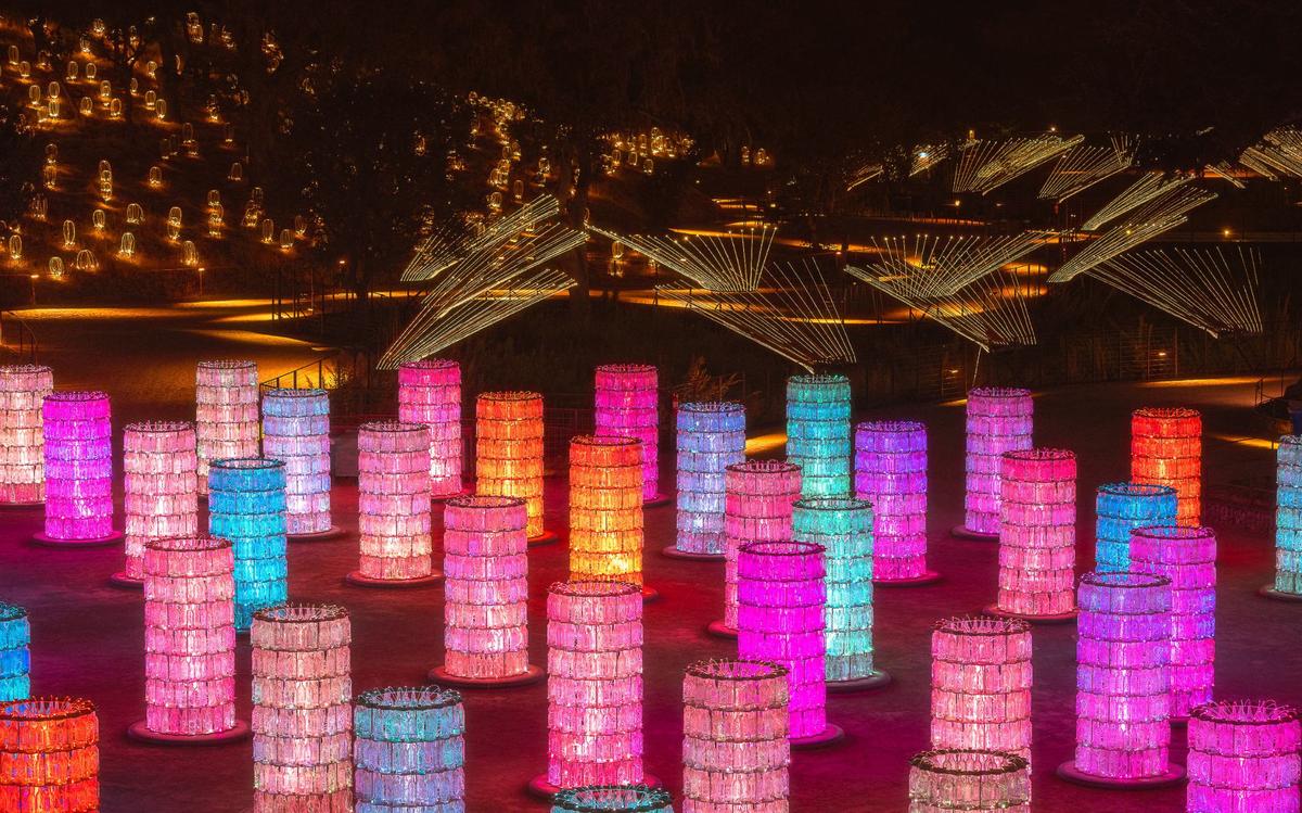 Light Towers, Gone Fishing and Fireflies are three of the art installations at Sensorio in Paso Robles. 