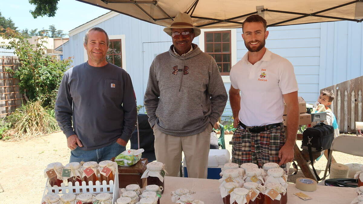 Beekeepers came from long distances to bee part of the Third Annual Bee Faire. From left to right, Michael Lindsey from Templeton, Archie Mitchell from Lompoc and Christopher Carlberg from Wasco.