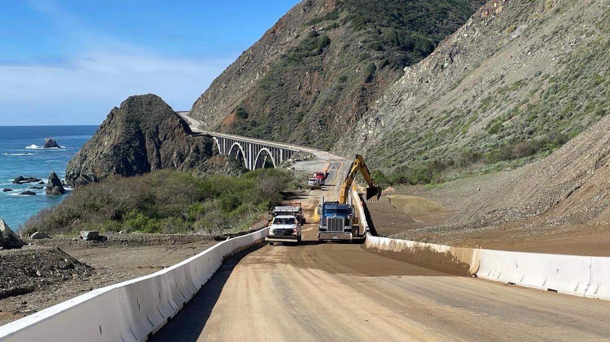 Highway 1 will reopen with one-way traffic control at two locations along the Big Sur coast on Friday, Feb. 20, 2026.