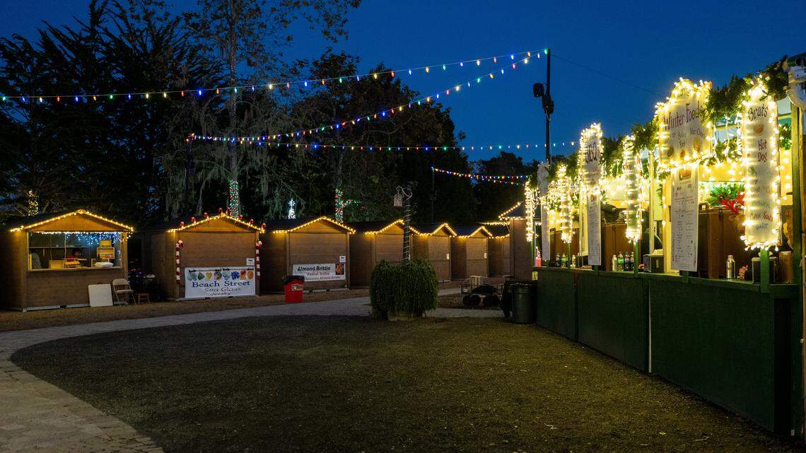 Shops are starting to fill up at the Cambria Christmas Market on Friday, Nov. 21, 2025. The annual Christmas market will open its doors on Nov. 29, 2025.