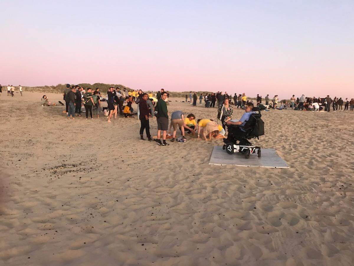 Alex Fung joined other new Cal Poly students at a beach bonfire party with a little innovation and the help of some friends.