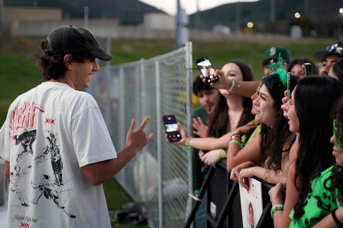 Thousands of students flocked to the second annual Morning on the Green music festival in the early morning hours of March 14, 2026. The music festival is an attempt to curb St. Fratty’s Day street partying in the neighborhoods near Cal Poly. Headliner Odd Mob greets fans before set.