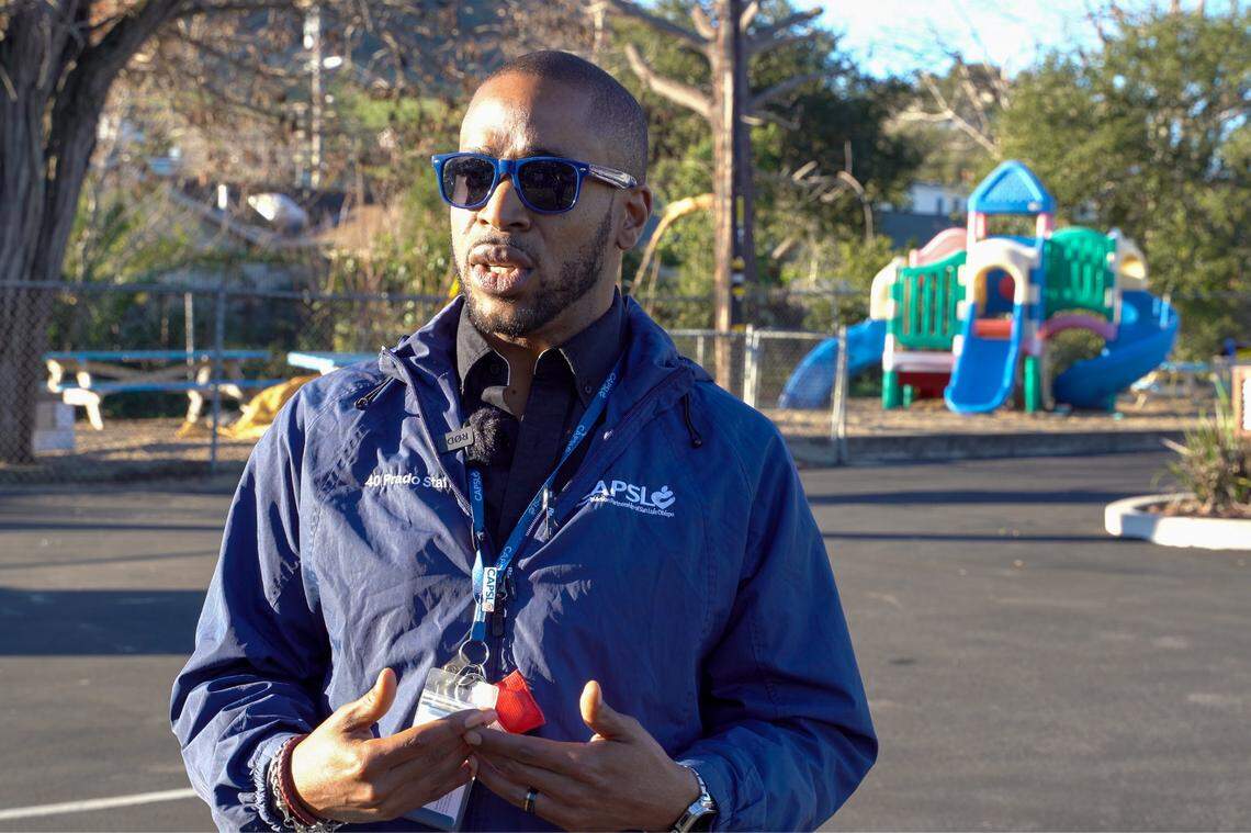 CAPSLO program supervisor Sam Neal runs the nonprofit's new community safe parking site on Friday, Jan. 16, 2026. The program hosts 12 people and their vehicles each night between 7 a.m. and 7 p.m. at a set of parking sites across San Luis Obispo that rotate each month.
