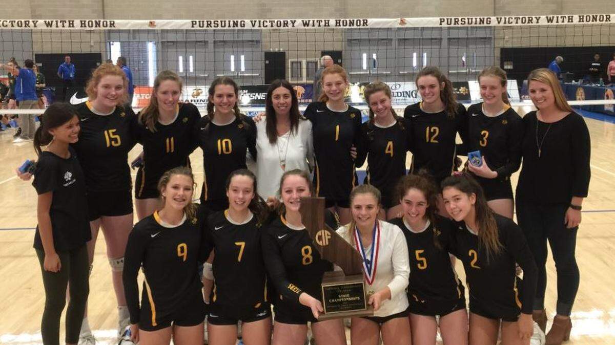 The San Luis Obispo High School girls volleyball team won the CIF State Division IV Volleyball Championship over Hilmar on Saturday afternoon.