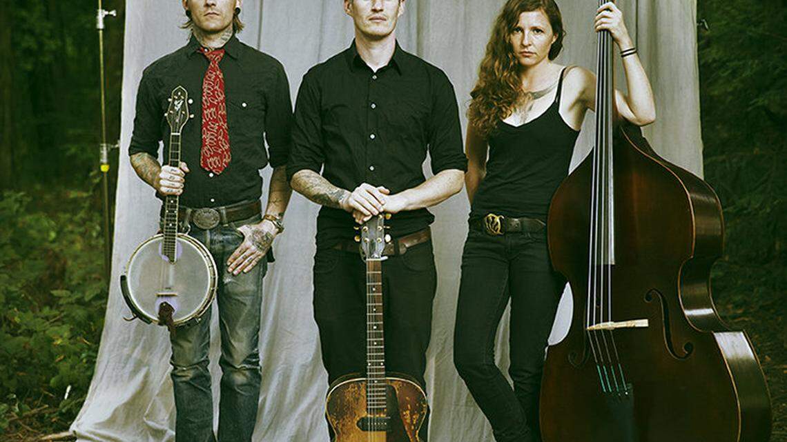 The Devil Makes Three -- from left, Cooper McBean, Pete Bernhard and Lucia Turino -- perform at the Alex Madonna Expo Center in San Luis Obispo.