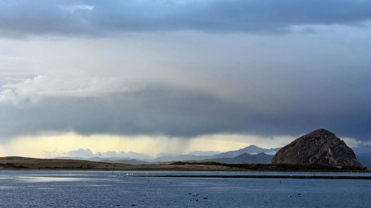 PG&E Meteorologist John Lindsey photographed rain showers near Morro Bay.