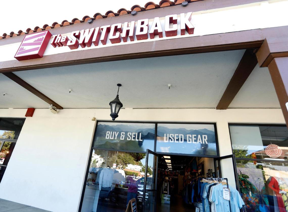 Storefront of The Switchback on Marsh Street in San Luis Obispo. Vintage shops in downtown SLO buy and sell high-quality secondhand