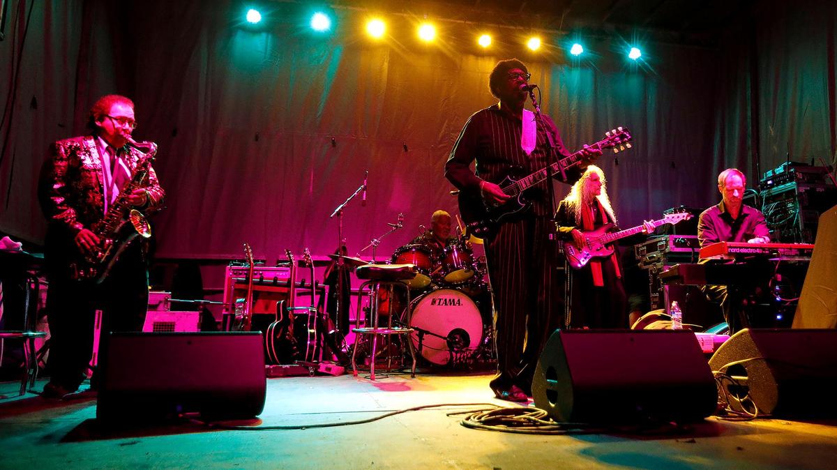 The JC Smith Chicago Blues band plays at the city of Paso Robles’ first New Year’s Eve celebration in Downtown City Park on Saturday, Dec. 31, 2022.