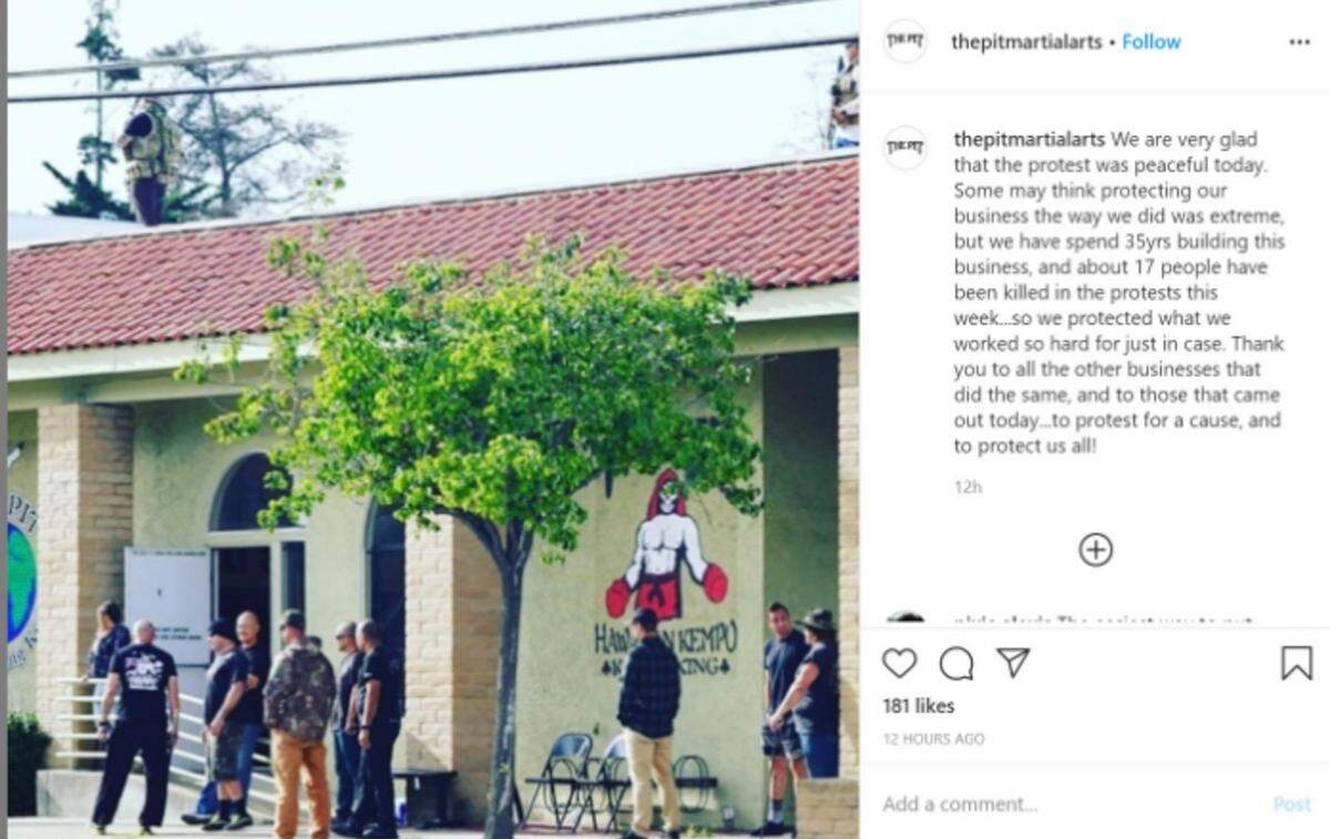 The Pit Martial Arts and Fitness gym in Arroyo Grande had armed men on its rooftop while a Black Lives Matter protest and march happened nearby June 5, 2020. The incident sparked wide-ranging debate in the city.