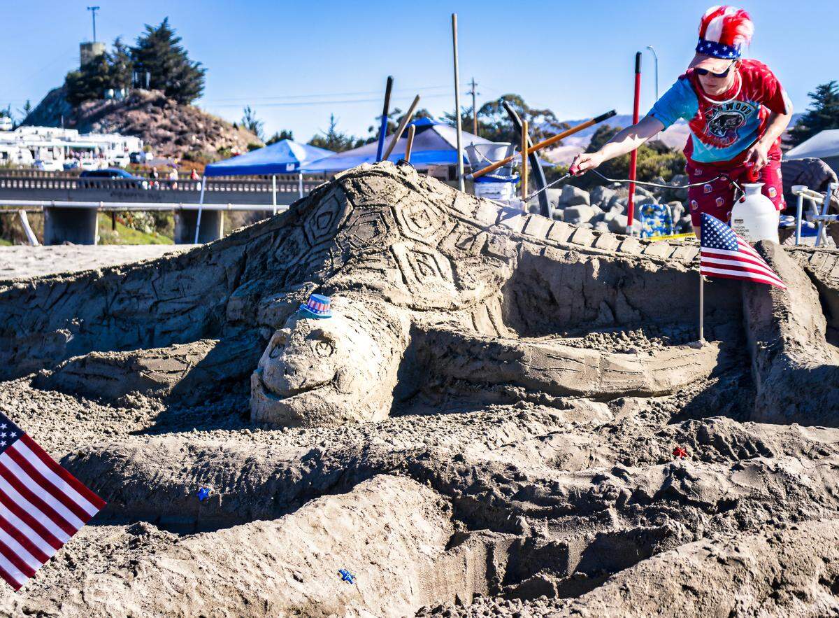 Cayucos’ Fourth of July sandcastle contest featured 24 creative entries on July 4, 2022.