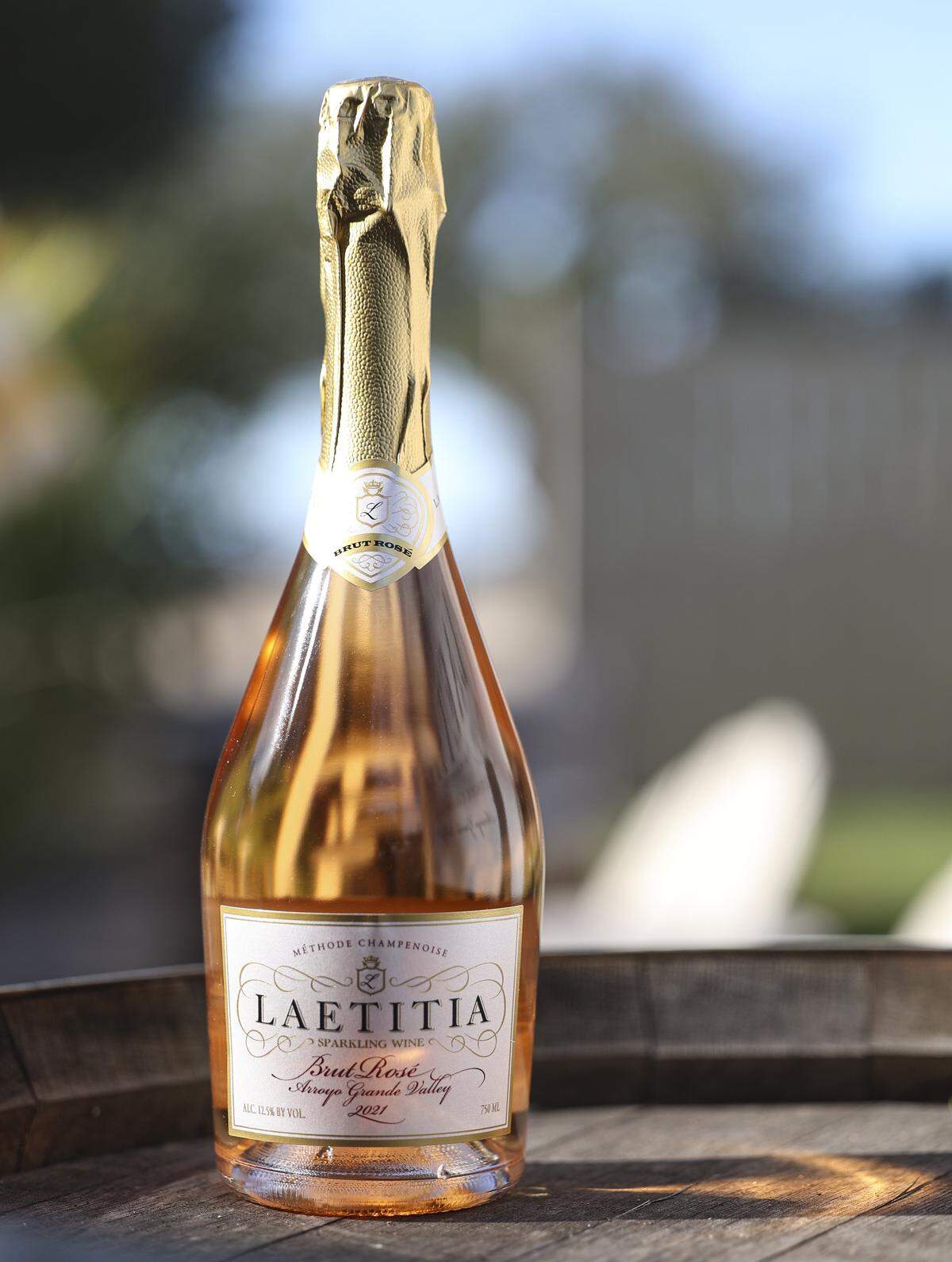 Brut Rosé is one of the signature wines produced at Laetitia Vineyards and Winery, seen here on Dec. 18, 2025. Laetitia is undergoing a transformaton under new ownership, overhauling its vineyard acres and renovating its tasting and press rooms.