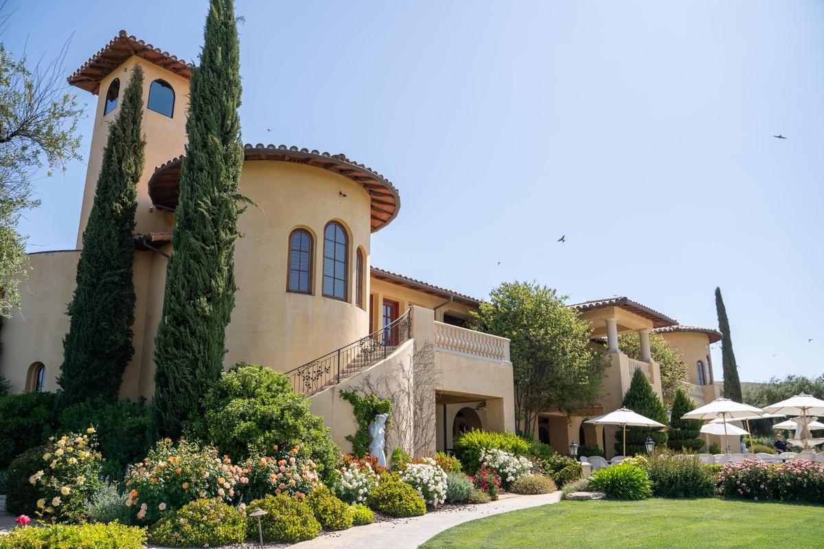 Villa San-Juliette’s central home features a pair 3,700-square-foot Tuscan-style villas including upscale accommodations for owners or guests, which sit directly next to and above the tasting room, pictured Friday, May 2, 2025. “American Idol” producers Ken Warwick and Nigel Lythgoe occupied the villas as getaway homes for the past two decades.