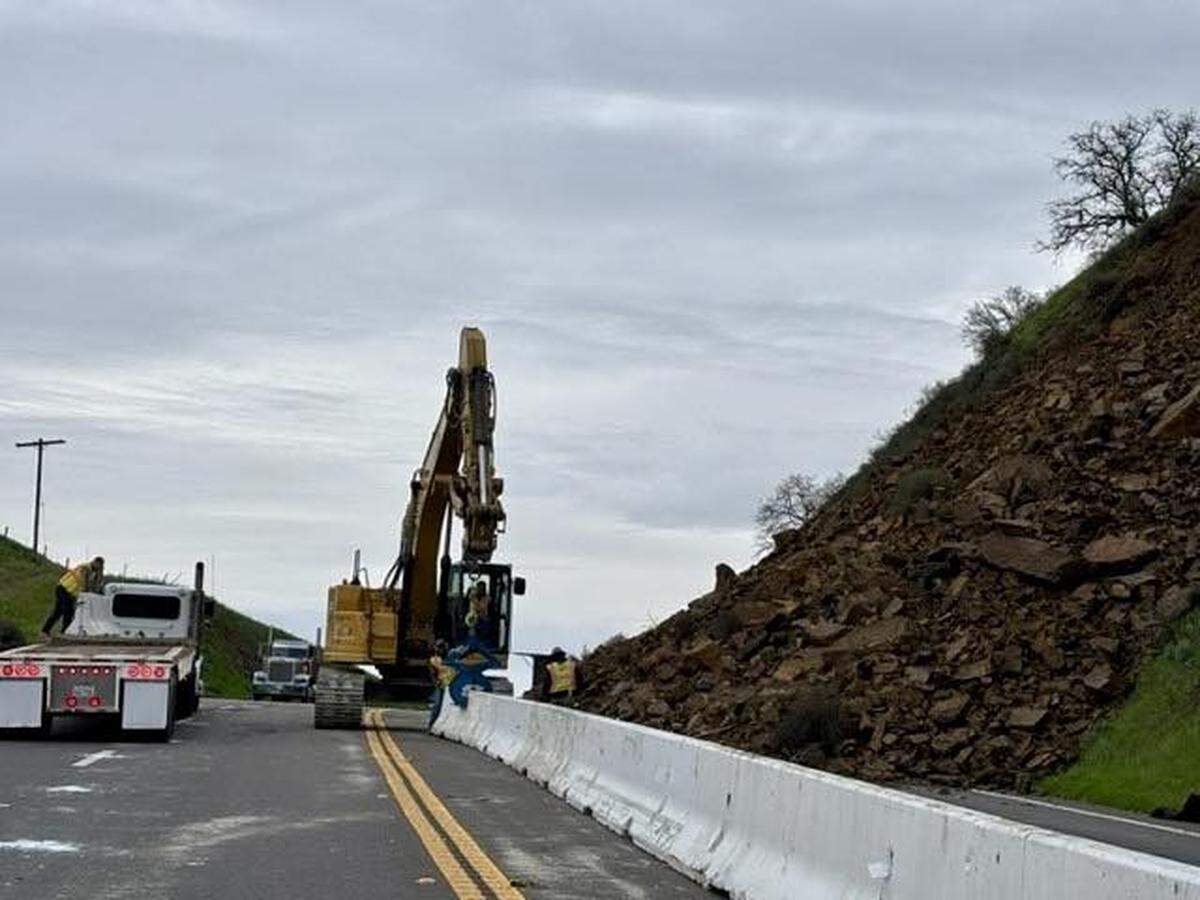 Highway 41 north of the Cholame Y reopened Tuesday evening after a debris slide blocked the roadway late Sunday, Dec. 28, 2025.
