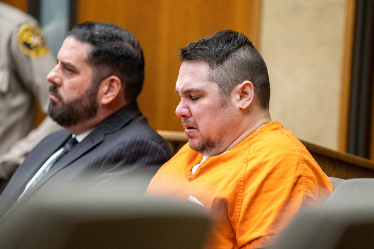 Justin Buchanan cries while listening to a statement from the family of his stepmother Kelly Buchanan in court on Tuesday, Dec. 2, 2025. Justin was charged with 25 years to life in prison for his stepmother’s July 16, 2023 murder.
