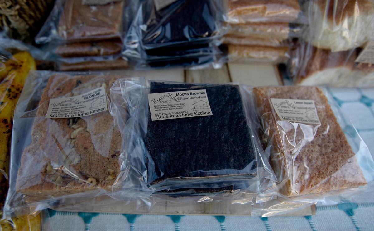 Dusty and Kristin Stewart of Household Baking Co. operate a cottage-industry bakery out of a tiny commercially licensed kitchen in a family cabin west of Paso Robles in Running Deer Ranch. Pictured here is a selection of their brownies.