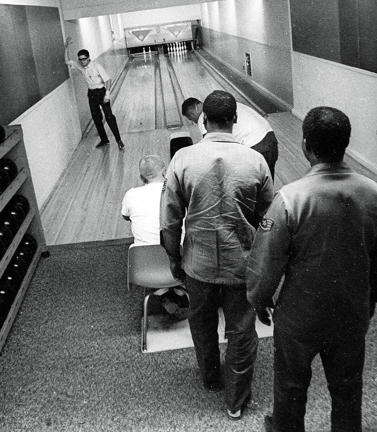 The Cambria radar station staffed by the U.S. Air Force featured two lanes, making it the smallest bowling alley in the county. David Ranns’ photo was published in the Telegram-Tribune on Jan. 13, 1968, and subsequently in The Tribune.