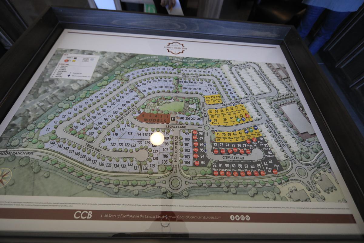 A site plan shows the layout of the homes at the San Luis Ranch development.