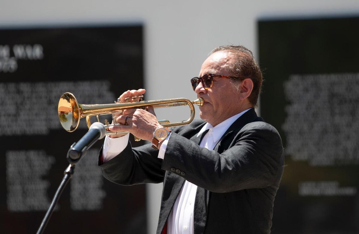 Taps was played by Alexander Castellanos during the memorial ceremony in Atascadero.