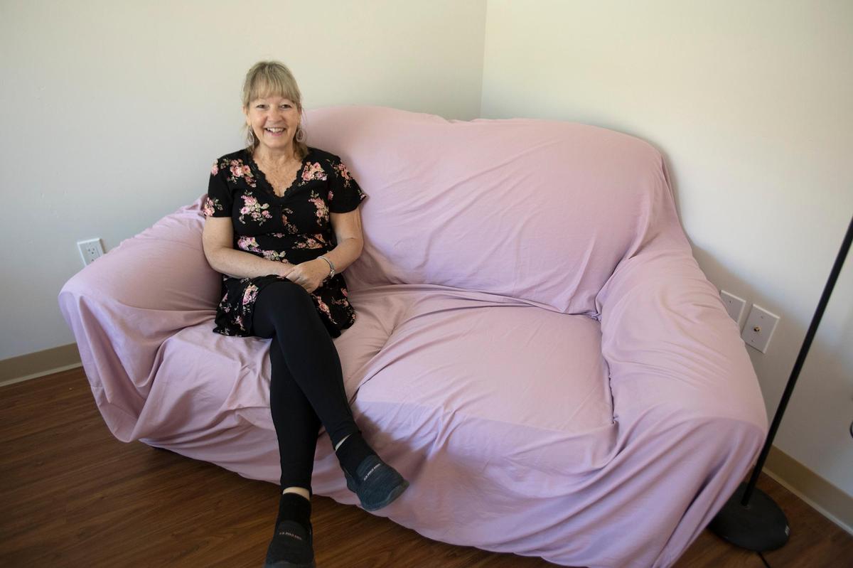Denise Flores, who was homeless for five years until 2022, recently obtained housing in Templeton in a new senior complex. The brand-new apartment has heating, air conditioning and is clean, bright and airy.