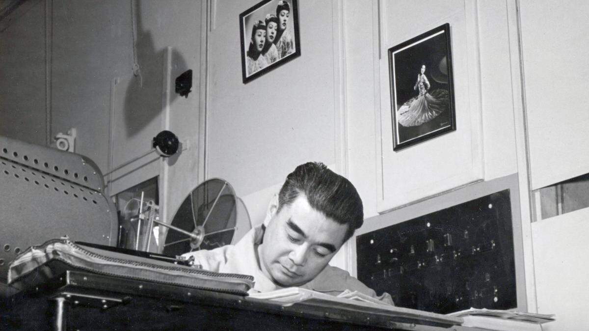 Young Louis in the projection booth at the Elmo Theatre, now the Fremont Theatre, in the 1960s.