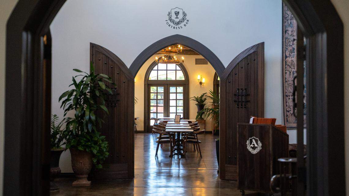 The entrance to the Fortress Bar at The Anderson Paso on Tuesday, April 14, 2026. The restaurant is set to open April 16 after more than a year of remodeling and preparation.