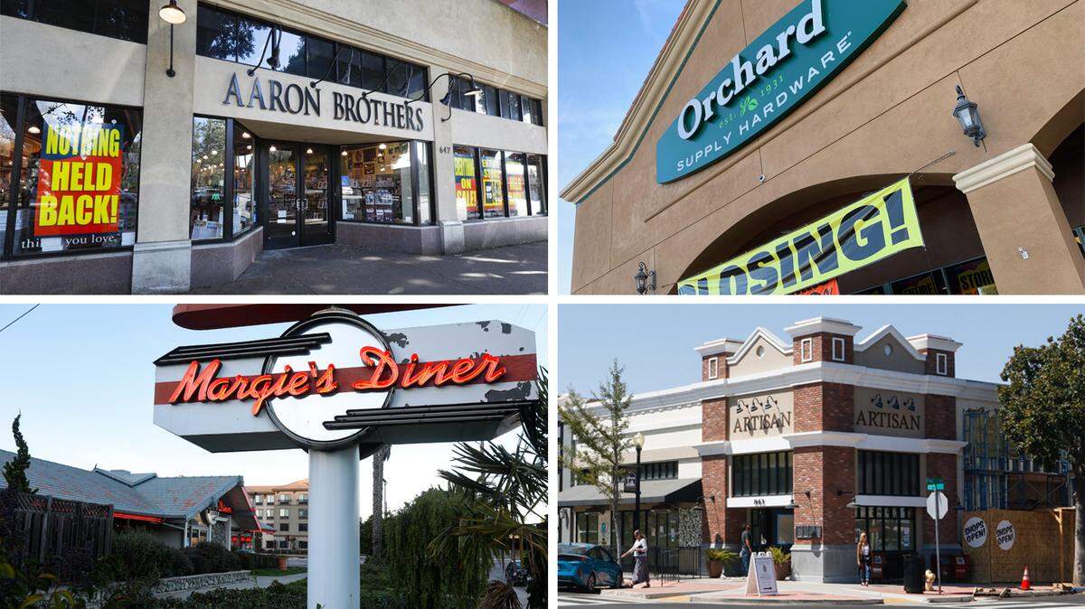 Among the SLO County businesses that closed in 2018 were, clockwise from top left, Aaron Brothers in San Luis Obispo, Orchard Supply Hardware in Paso Robles and Pismo Beach, Artisan in Paso Robles and Margie’s Diner in SLO.