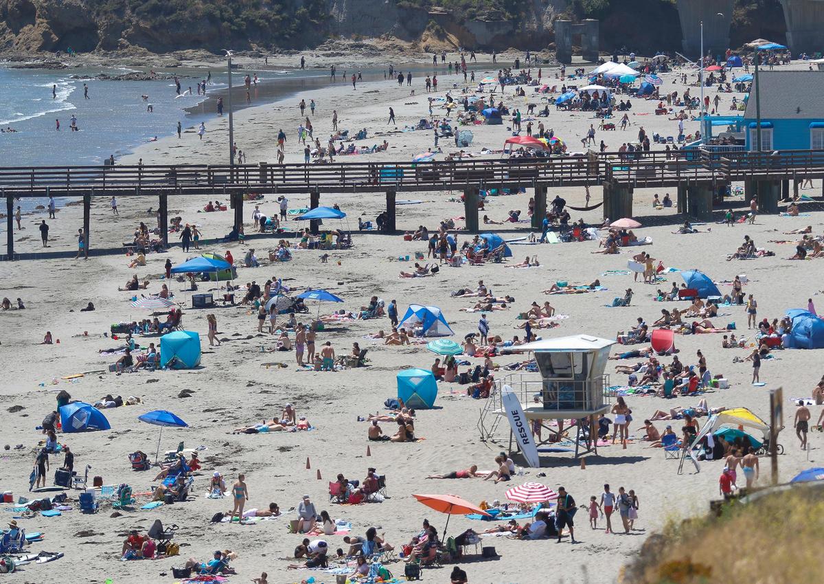 Avila Beach was fairly packed with tourists Saturday during Memorial Day weekend with the coronavirus pandemic still ongoing. Gov. Newsom recently allowed San Luis Obispo County to relax some of the coronavirus pandemic restrictions.