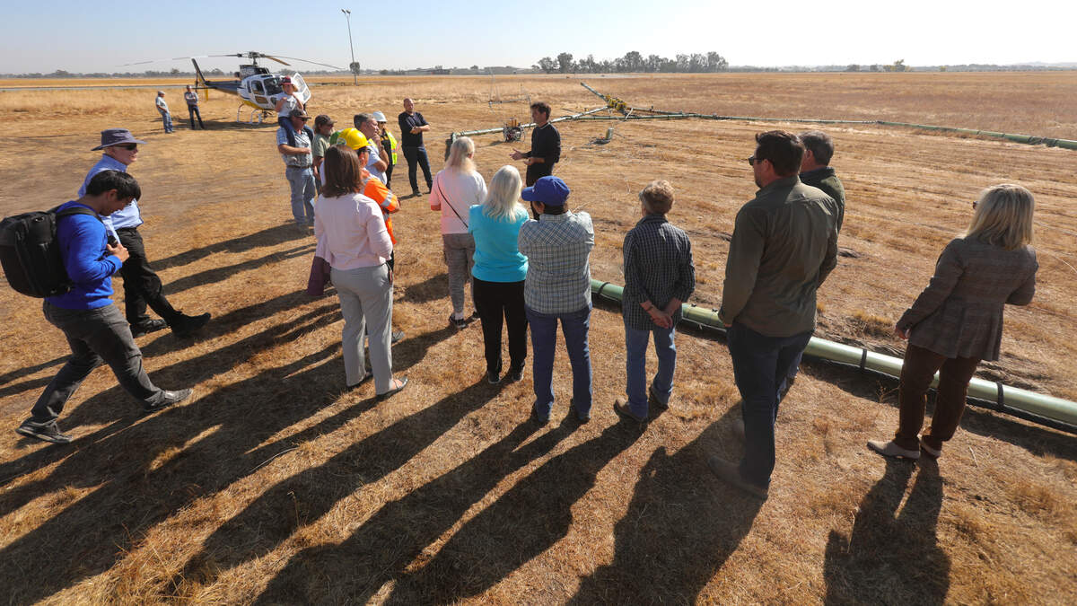 Community members learn about a project to map the Paso Robles Groundwater Basin using an aerial electromagnetic method during a question-and-answer session.