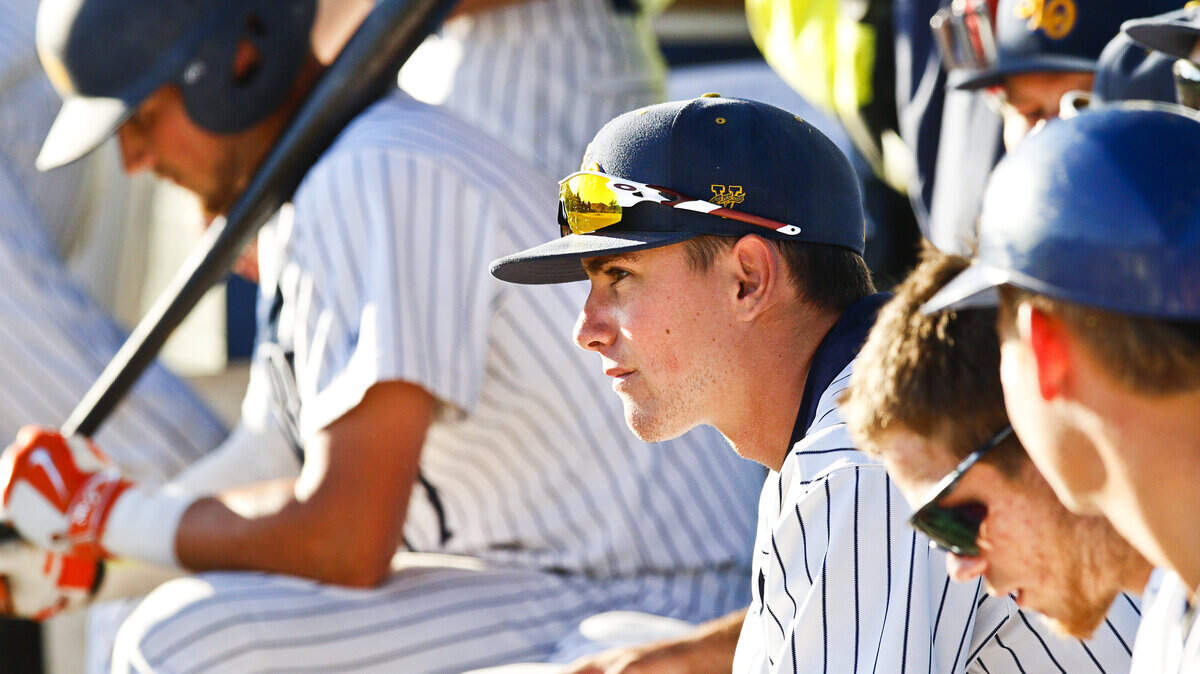 SLO Blues player and Ryan Teixeira's best friend Garrett Ball during Thursday's baseball game against the Santa Barbara Foresters.
Photo by Joe Johnston 07-16-15