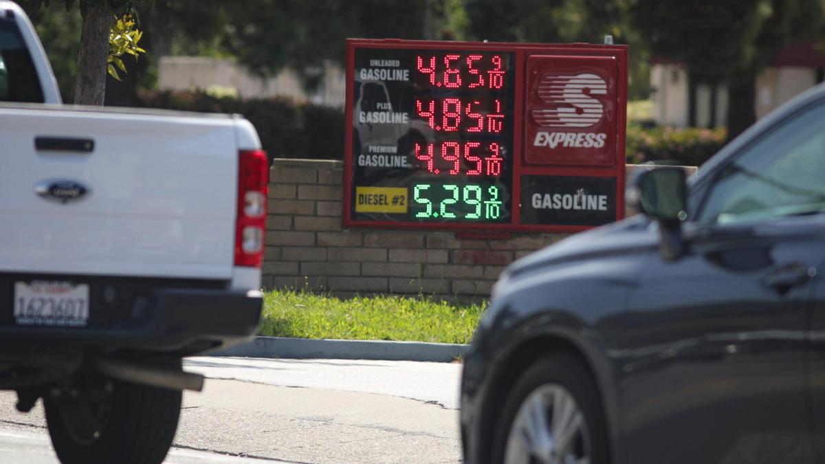 Gas prices were at $4.659 per gallon at the Speedway Express on the corner of Foothill Boulevard and Santa Rosa Street in San Luis Obispo on April 7, 2025.