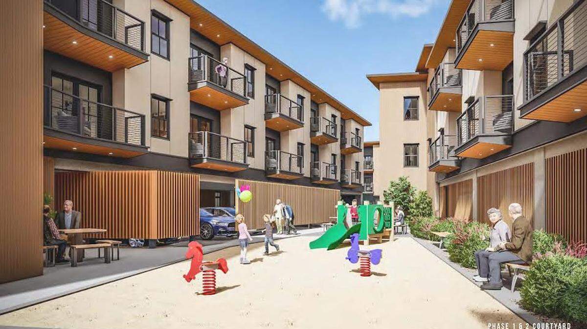 HASLO’s Meadow Creek Apartments are currently being built on a small parcel accessed by a bridge that connects to the cul-de-sac at the end of Bridge Street. The project will include 30 affordable apartments.