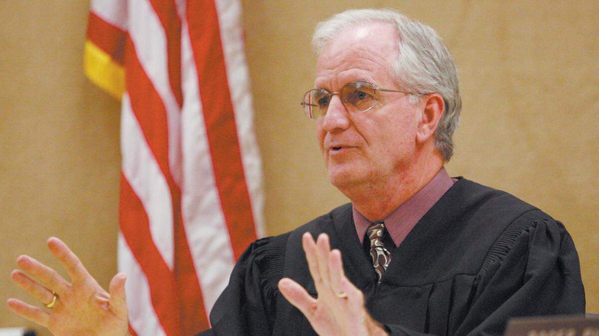 San Luis Obispo Superior Court Judge Roger Picquet listens during an October 2007 hearing regarding San Luis Obispo County Sheriff Pat Hedges’ recording of subordinates. Now retired, Picquet is hearing the Dianne Feinstein family wealth case in San Francisco in September 2023. 