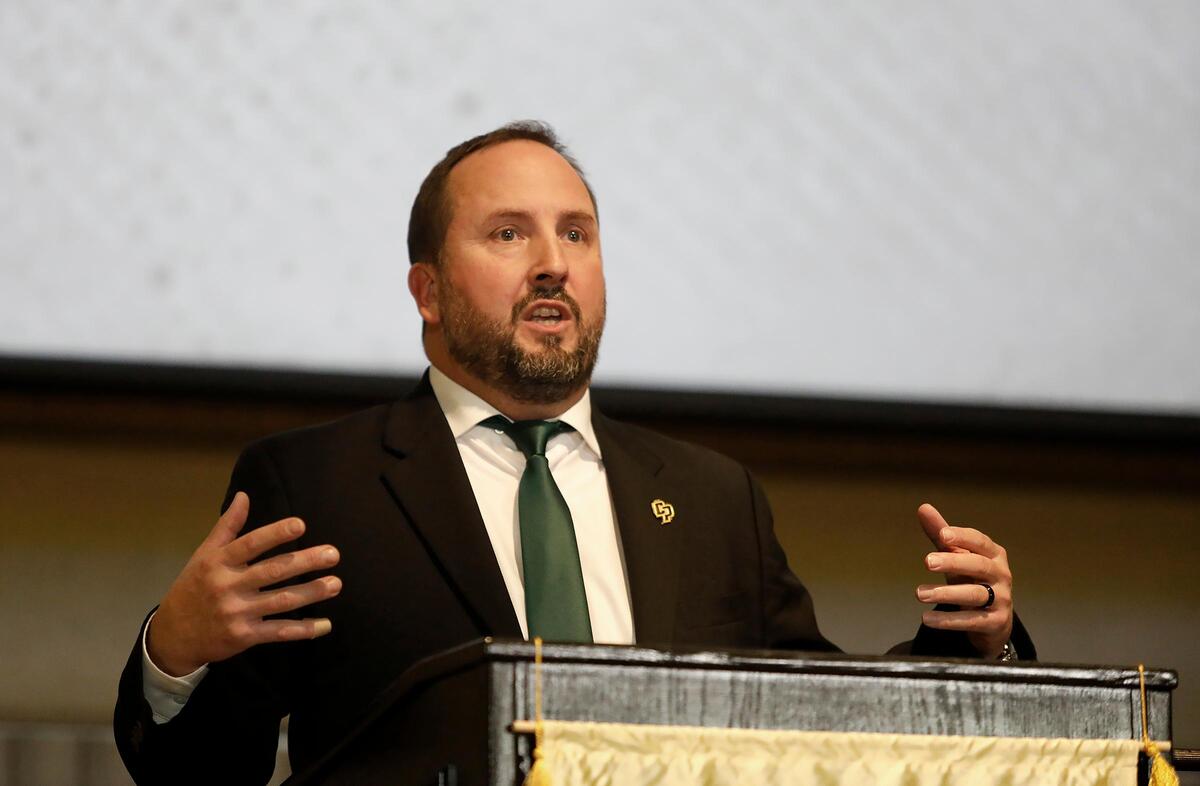 Cal Poly officially announced Beau Baldwin as its new head football coach on Wednesday, Dec. 11, 2019. Baldwin speaks after the announcement.